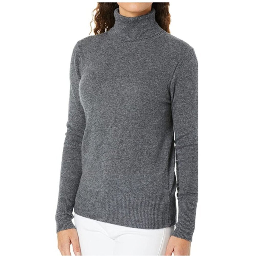 Equipment Delafine Cashmere Sweater Gray Lightweight Turtleneck XL